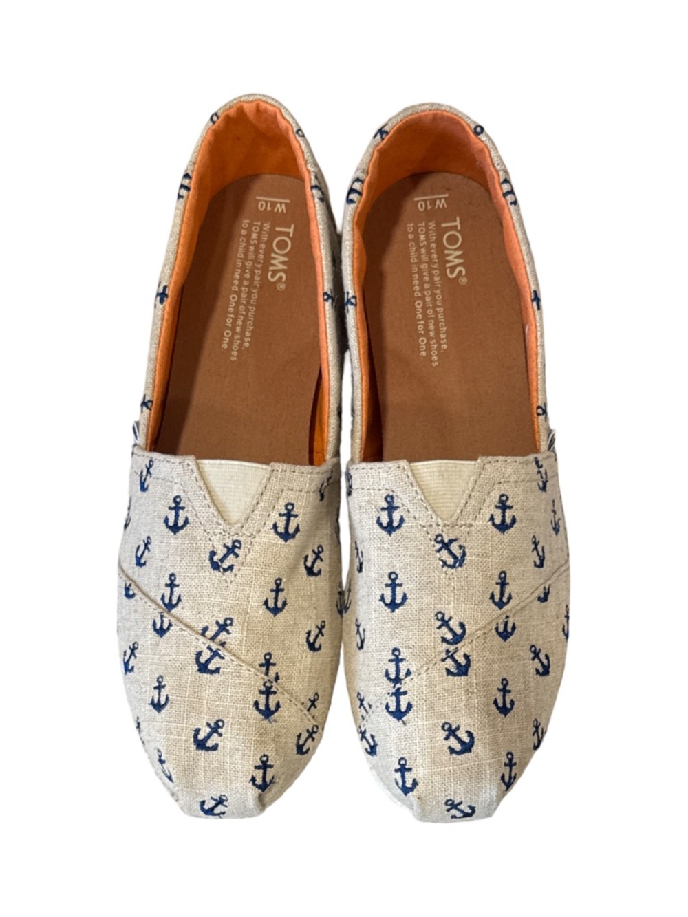 Toms Classic Anchor Nautical Flat Slip-On Canvas Shoes Women’s Size 8.5 - Picture 9 of 11